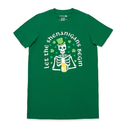 Let the Shenanigans Begin Skeleton Adult T-Shirt by Celebrate It